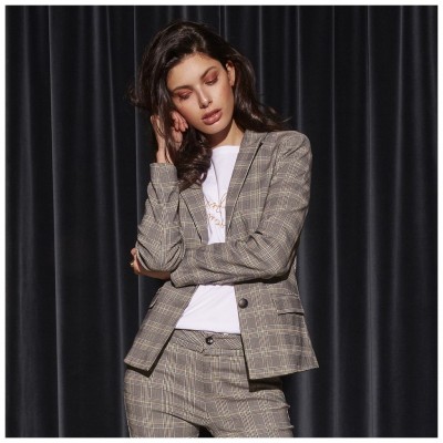 Minus Carma Checked Blazer - Chequered Grey / SALE Minus Carma Checked Blazer - Chequered Grey / SALE